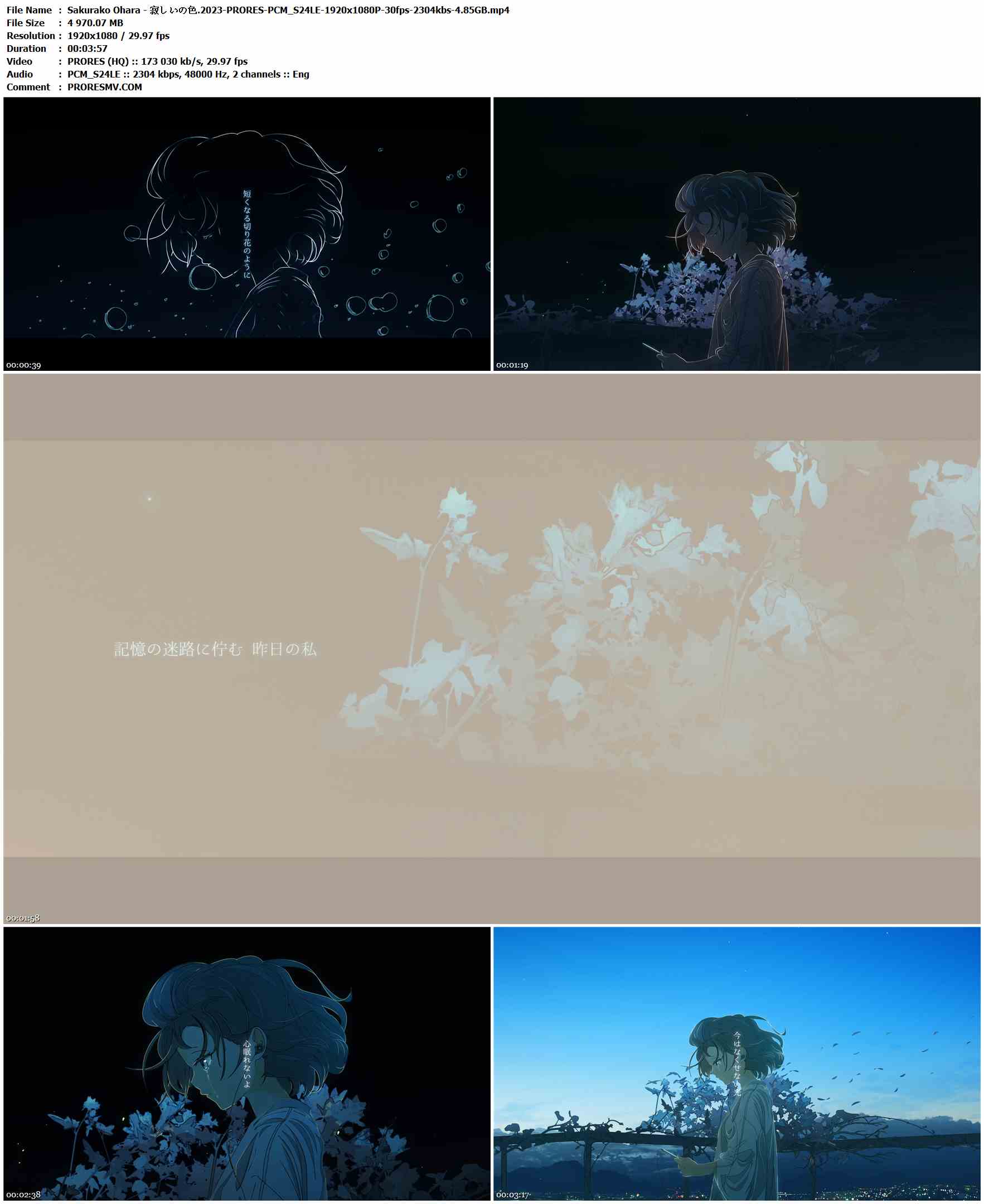 Sakurako Ohara - 寂しいの色.2023-PRORES-PCM_S24LE-1920x1080P-30fps-2304kbs-4.85GB官方MV_高清MV